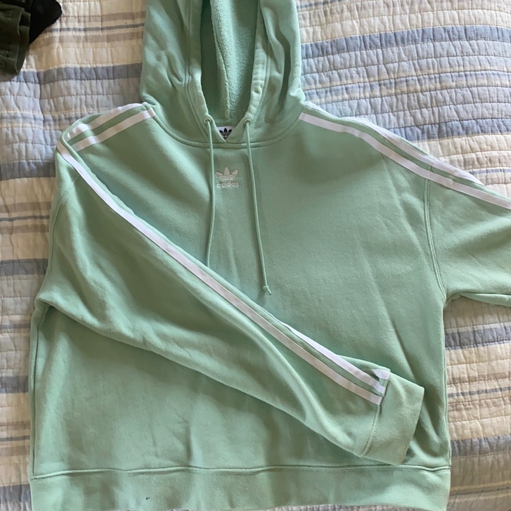 Mint Adidas Cropped Hoodie